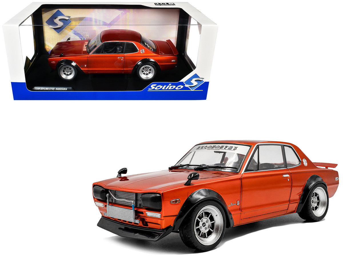 1970 Nissan Skyline (C10) Hakosuka RHD (Right Hand Drive) Orange Metallic 1/18 Diecast Model Car by Solido by Solido