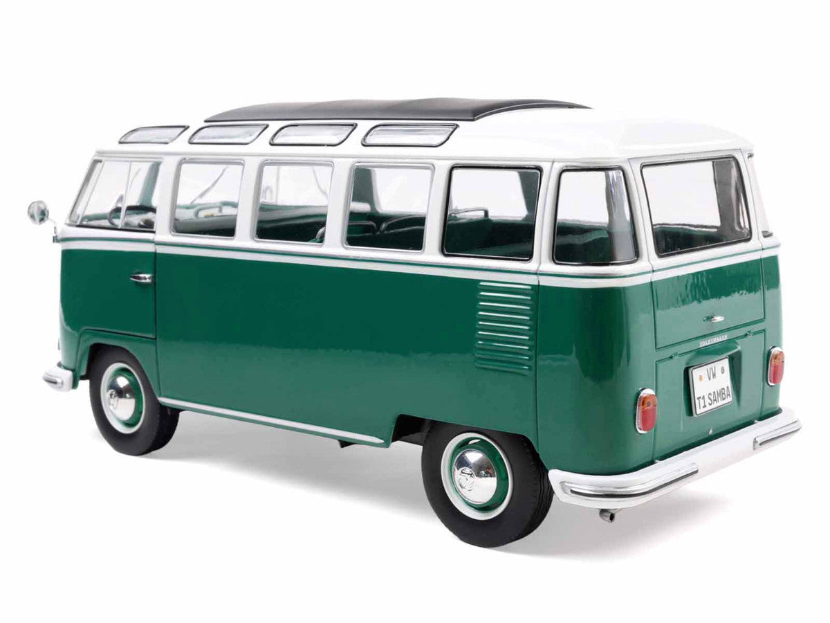 1962 Volkswagen T1 Samba Bus Green and White 1/18 Diecast Model Car by Solido by Solido