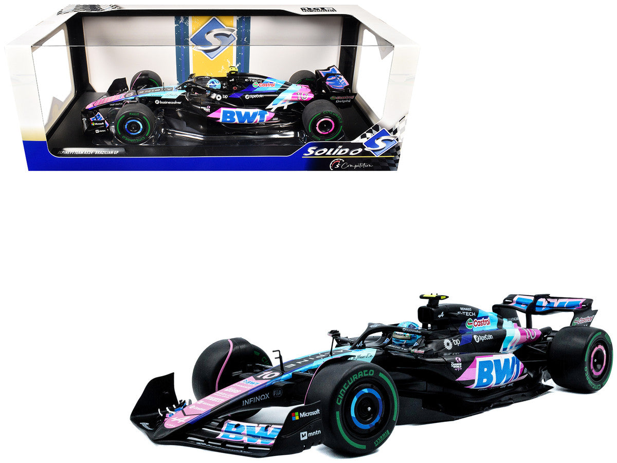 Alpine A524 #10 Pierre Gasly "BWT" 3rd Place Formula One F1 "Sao Paulo GP" (2024) "Competition" Series 1/18 Diecast Model Car by Solido by Solido