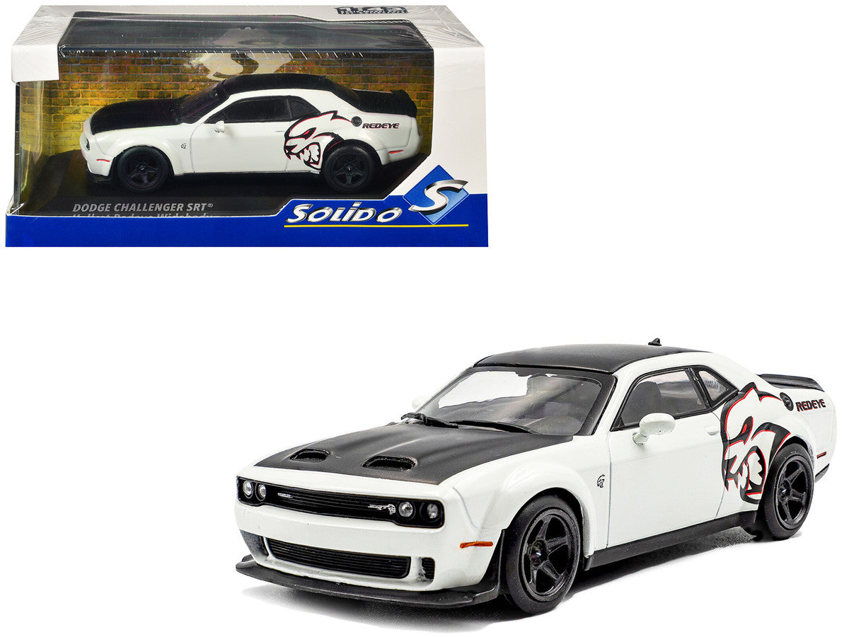 2020 Dodge Challenger SRT Hellcat Redeye Widebody White Knuckle with Matt Black Hood and Top 1/43 Diecast Model Car by Solido by Solido