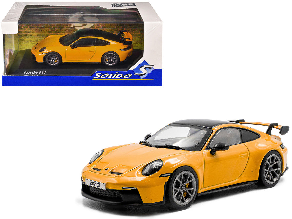 2023 Porsche 911 (992) GT3 Signal Yellow with Black Top 1/43 Diecast Model Car by Solido by Solido