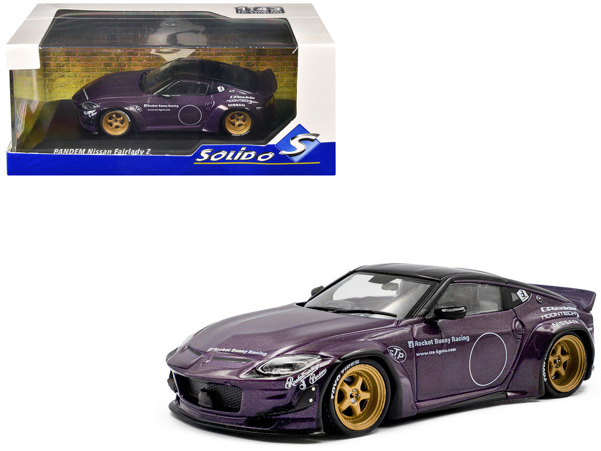 2022 Nissan Pandem Fairlady Z RHD (Right Hand Drive) Purple Metallic with Black Top 1/43 Diecast Model Car by Solido by Solido