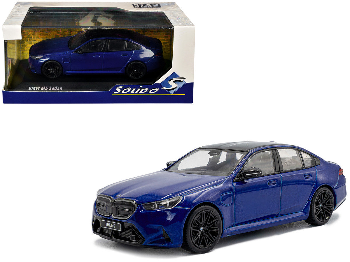2024 BMW M5 Sedan Marina Bay Blue Metallic with Black Top 1/43 Diecast Model Car by Solido by Solido
