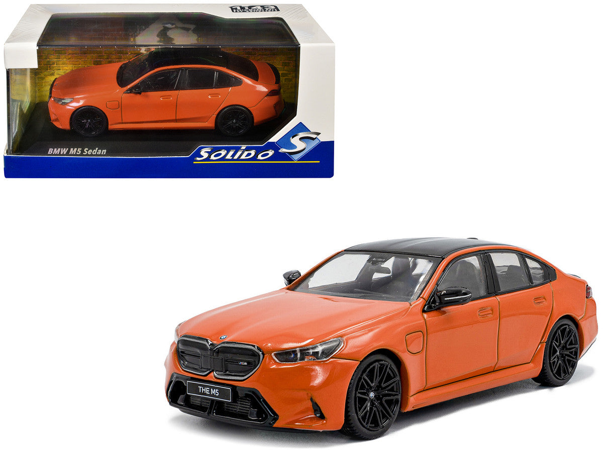 2024 BMW M5 Sedan Fire Orange III with Black Top 1/43 Diecast Model Car by Solido by Solido