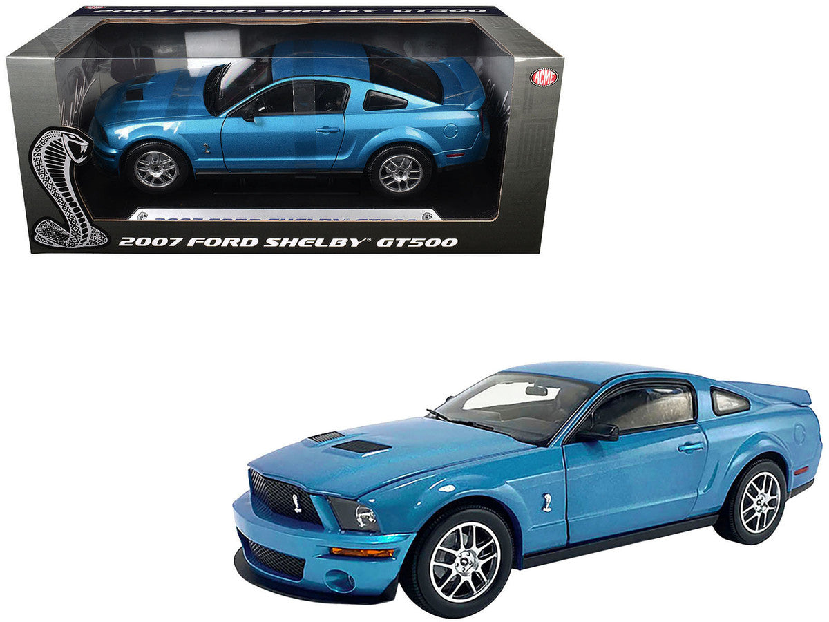 2007 Ford Shelby GT500 Windveil Blue Metallic "Shelby Collectibles" Series 1/18 Diecast Model Car by ACME by Acme