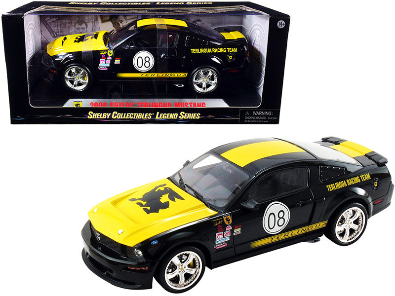 2008 Ford Shelby Mustang #08 "Terlingua" Black and Yellow "Shelby Collectibles Legend" Series 1/18 Diecast Model Car by Shelby Collectibles by Shelby Collectibles