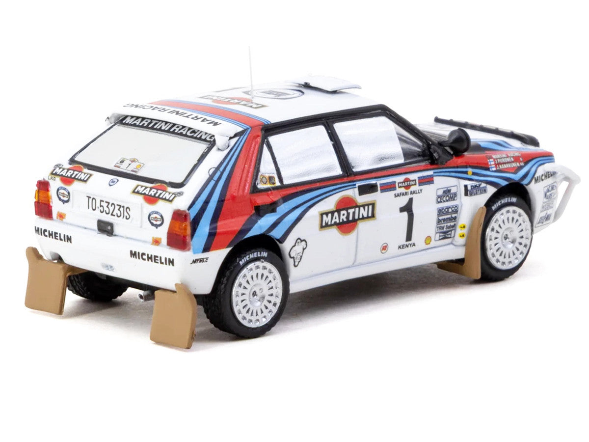 Lancia Delta HF Integrale #1 Juha Kankkunen - Juha Piironen "Martini Racing" 2nd Place "Safari Rally" (1992) "Hobby64" Series 1/64 Diecast Model Car by Tarmac Works by Tarmac Works