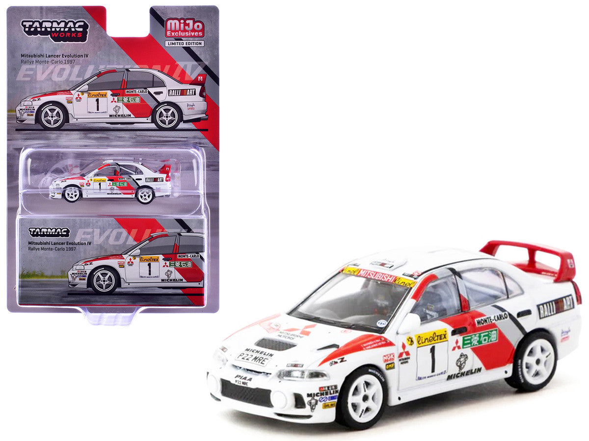 Mitsubishi Lancer Evolution IV #1 Tommi Makinen - Seppo Harjanne 3rd Place "Monte Carlo Rally" (1997) "Global64" Series 1/64 Diecast Model by Tarmac Works by Tarmac Works