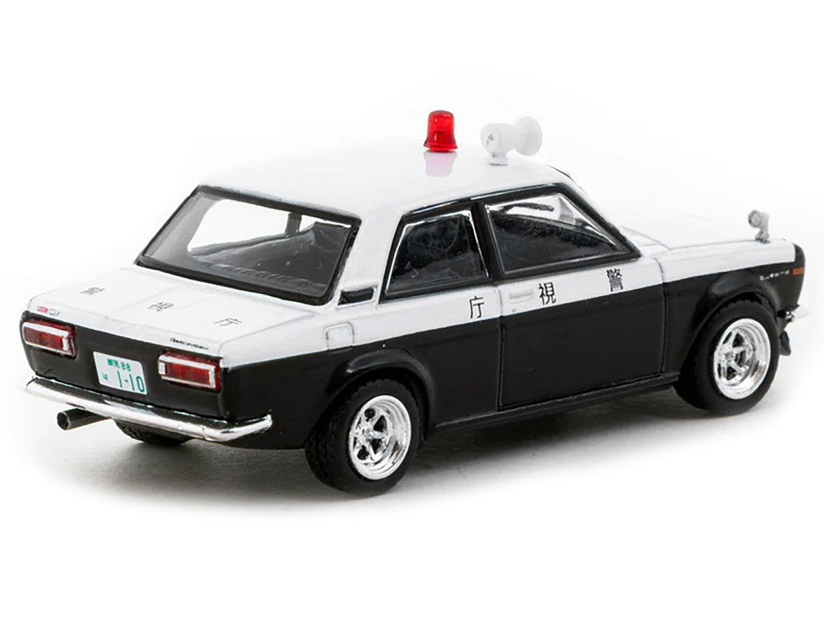 Datsun 510 "Japanese Police" Black and White "Road64" Series 1/64 Diecast Model Car by Tarmac Works by Tarmac Works