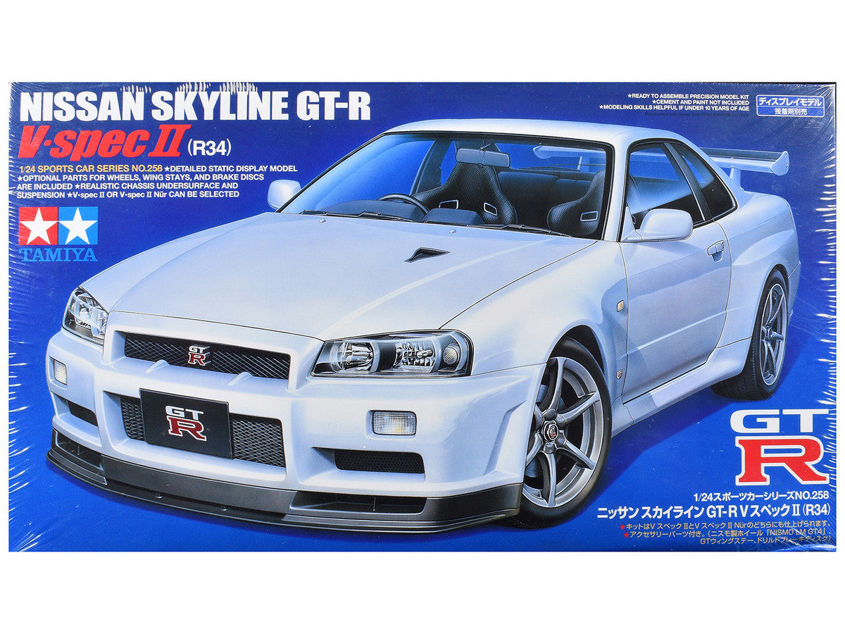 Model Kit Nissan Skyline GT-R (R34) V-Spec II 1/24 Scale Model by Tamiya-4