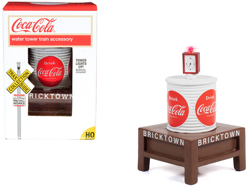 "Coca-Cola" Water Tower with Light "Bricktown" for 1/87 (HO) Scale Models by Classic Metal Works by Classic Metal Works