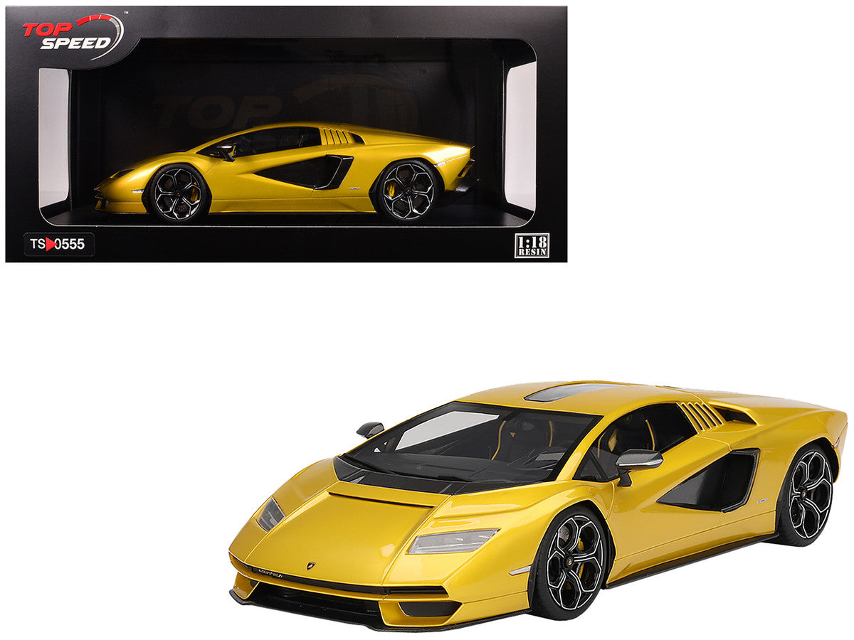 Lamborghini Countach LPI 800-4 New Giallo Orion Gold Metallic 1/18 Model Car by Top Speed by Top Speed