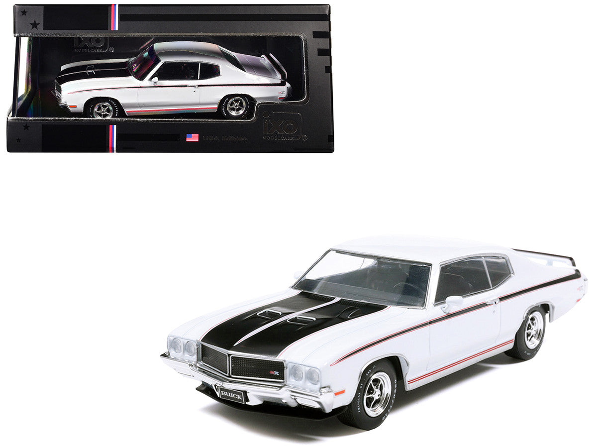 1970 Buick GSX Apollo White with Black and Red Stripes 1/43 Diecast Model by IXO Models by IXO