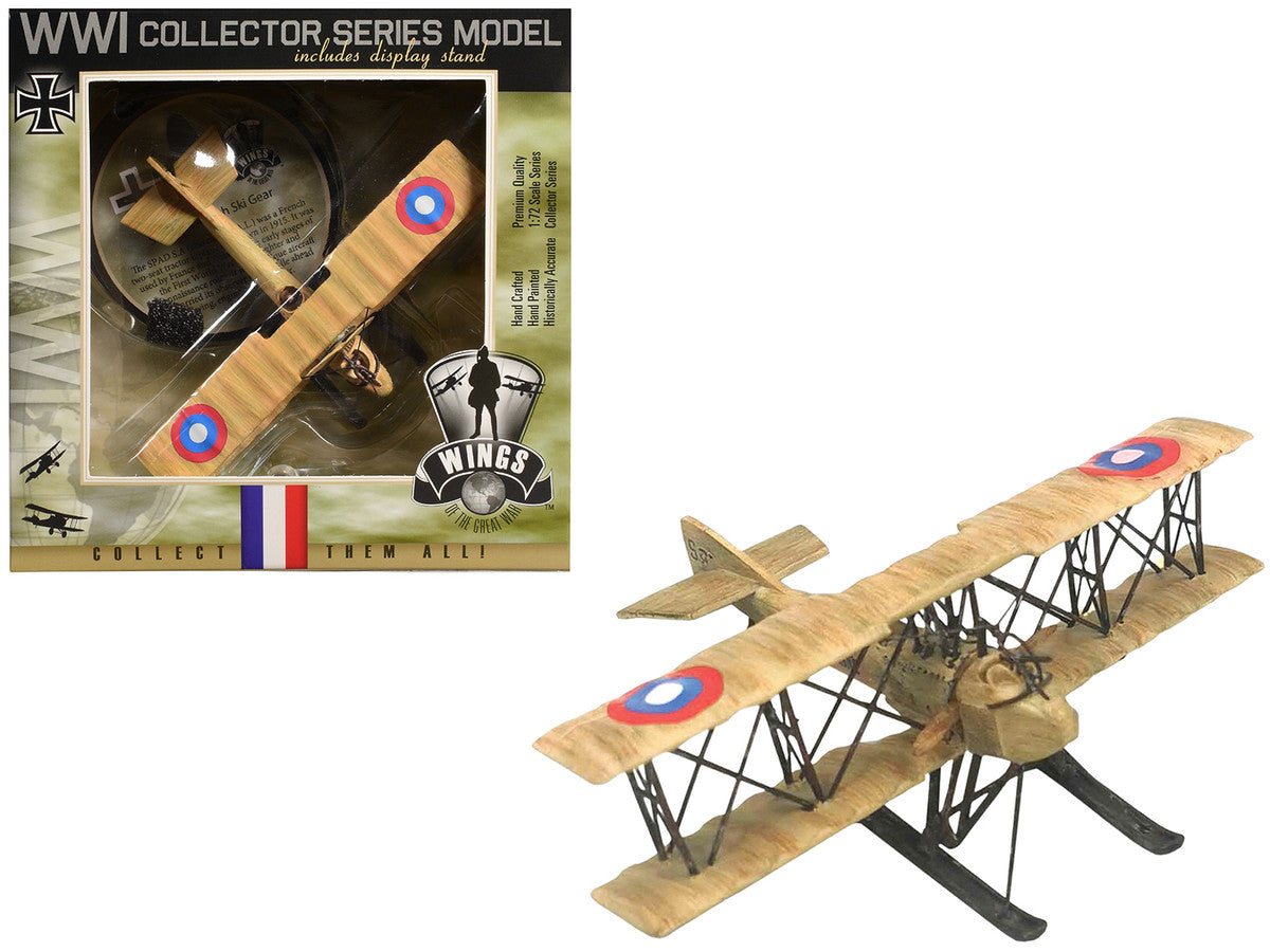 SPAD SA 4 Aircraft with Ski Gear "French Air Force" 1/72 Model Airplane by Wings of the Great War by Wings Of The Great War