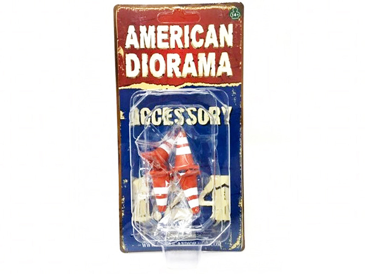 Traffic Cones Set of 4 Accessory For 1:24 Models by American Diorama by American Diorama