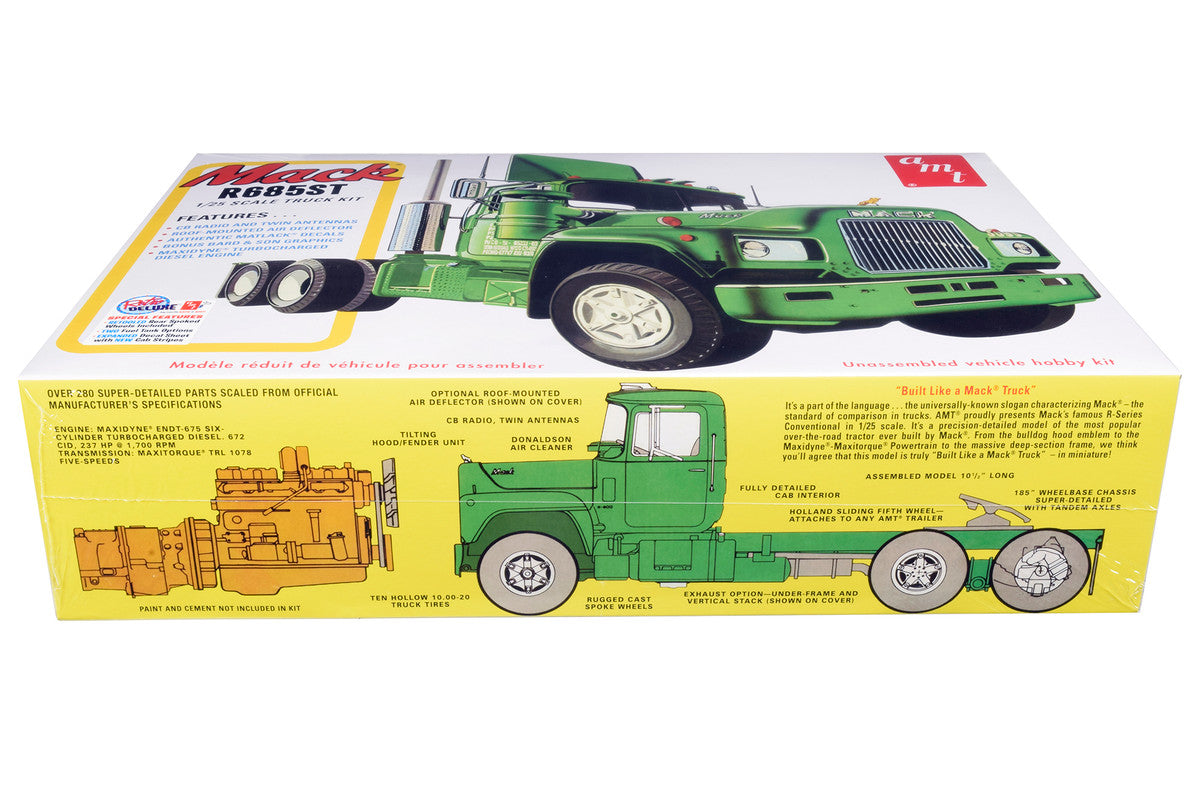 Skill 3 Model Kit Mack R685ST Semi Tractor Truck 1/25 Scale Model by AMT by AMT