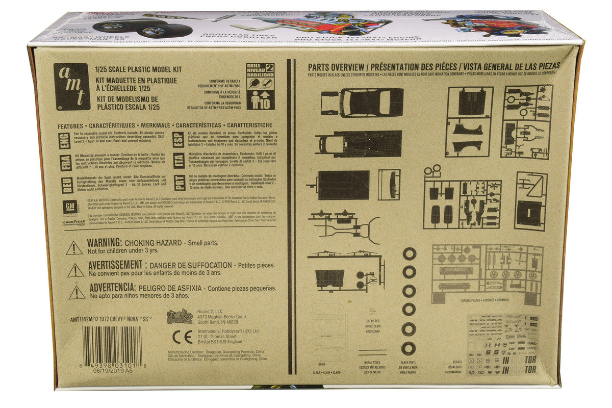 Skill 2 Model Kit 1972 Chevrolet Nova SS "Pro Stocker" 1/25 Scale Model by AMT by AMT