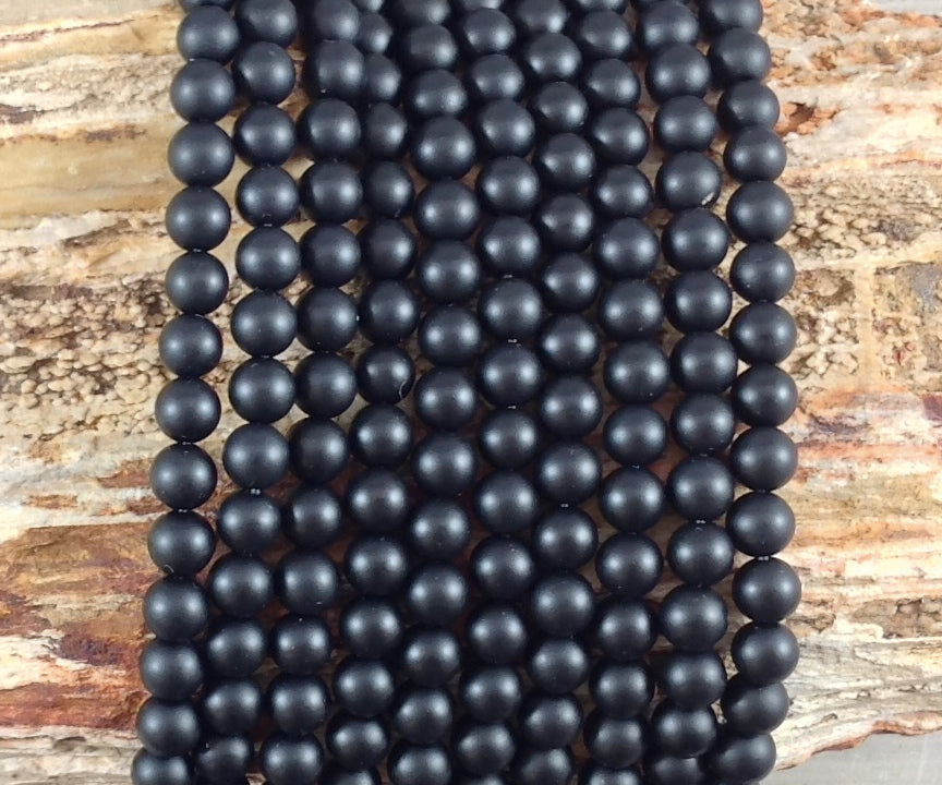 Matte Onyx aka Black Agate Round by The Perfect Gem
