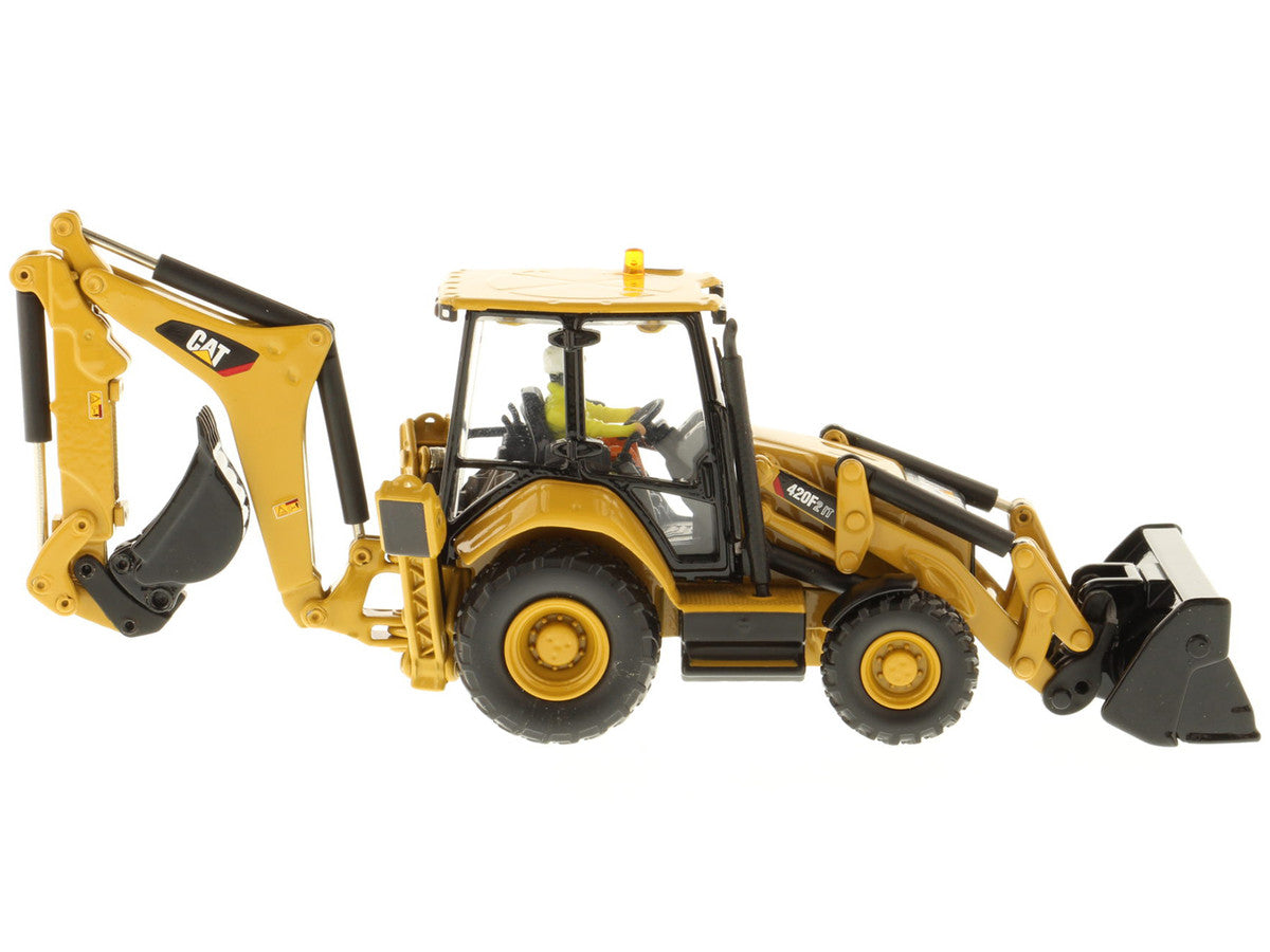 CAT Caterpillar 420F2 IT Backhoe Loader with Operator "High Line Series" 1/50 Diecast Model by Diecast Masters by Diecast Masters