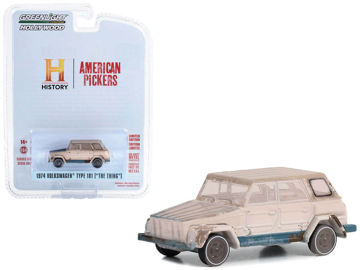 1974 Volkswagen Thing (Type 181) Beige (Weathered) "American Pickers" (2010-Current) TV Series "Hollywood Series" Release 39 1/64 Diecast Model Car by Greenlight by Greenlight