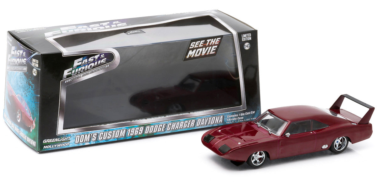 Dom's 1969 Dodge Charger Daytona Maroon "Fast and Furious 6" Movie (2013) 1/43 Diecast Model Car by Greenlight by Greenlight