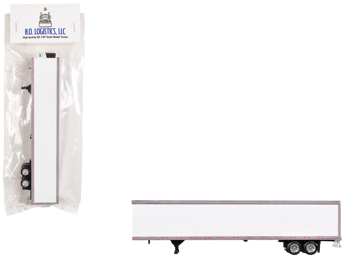Box Trailer with Reefer White 1/87 (HO) Scale Plastic Model by HO Logistics by HO Logistics Replicas