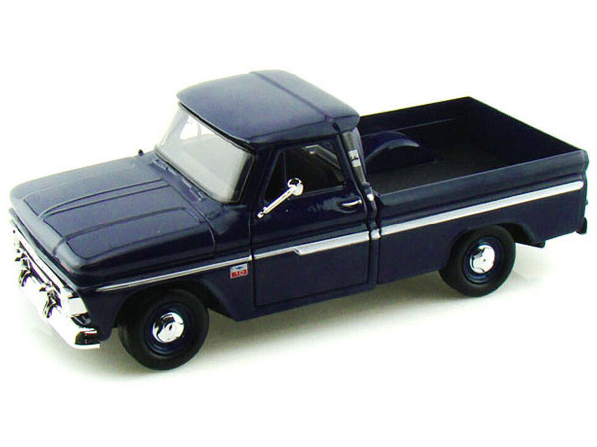 1966 Chevrolet C10 Fleetside Pickup Truck Dark Blue 1/24 Diecast Car Model by Motormax by Motormax