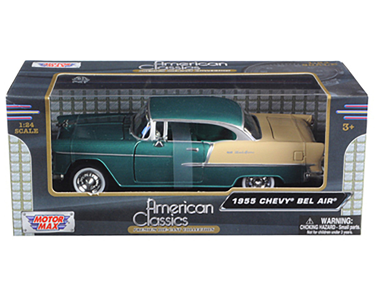 1955 Chevrolet Bel Air Green 1/24 Diecast Model Car by Motormax by Motormax