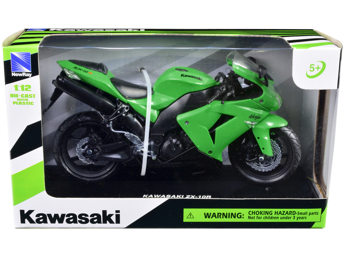 Kawasaki ZX-10R Ninja Motorcycle Green 1/12 Diecast Model by New Ray by New Ray