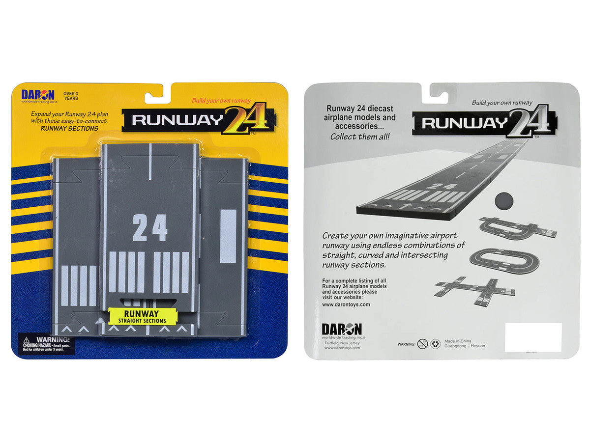 Runway Straight Sections 3 Piece Set for Diecast Models by Runway24 by Runway24