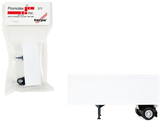 27ft Single-Axle Trailer (No Converter Dolly) White 1/87 (HO) Plastic Model by Promotex by Promotex