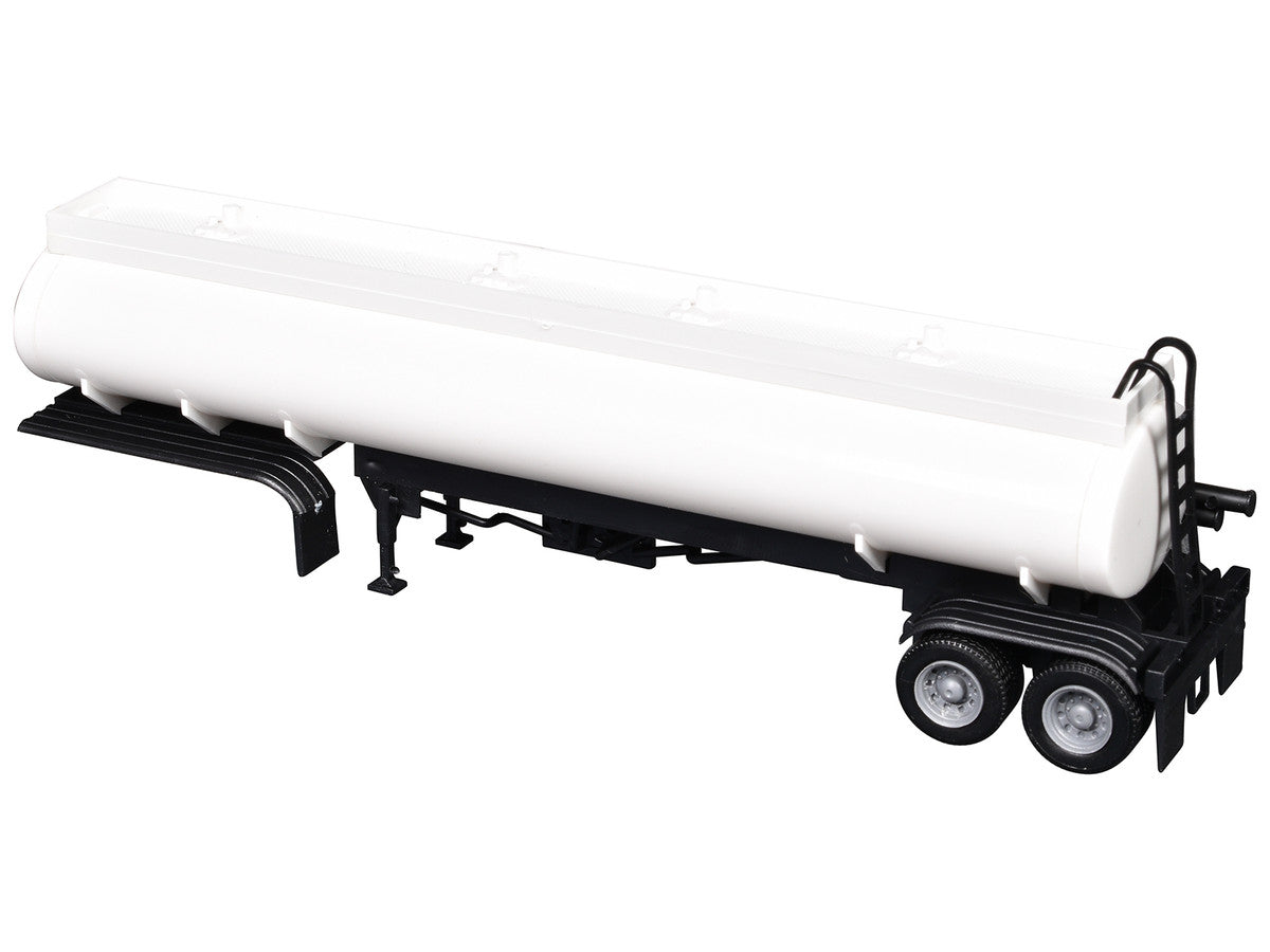 Elliptical Tanker Trailer White 1/87 (HO) Plastic Model by Promotex by Promotex