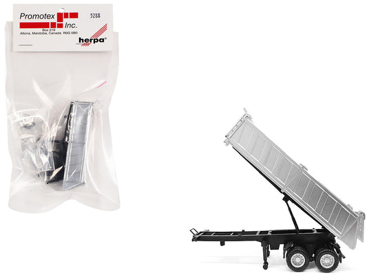 26ft Gravel Trailer Silver 1/87 (HO) Plastic Model by Promotex by Promotex