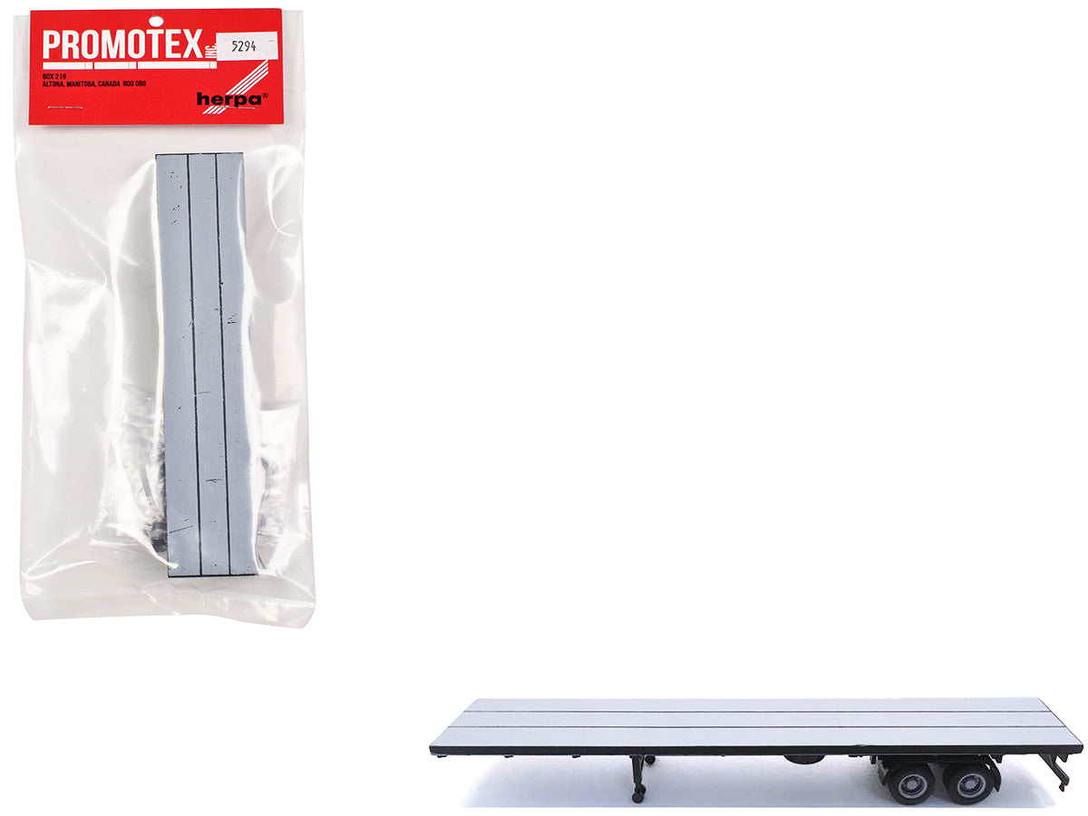 48ft Flatbed Trailer Gray Top 1/87 (HO) Plastic Model by Promotex by Promotex