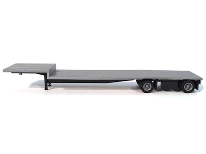 2-Axle Dropdeck Flatbed Trailer Silver Top 1/87 (HO) Plastic Model by Promotex by Promotex