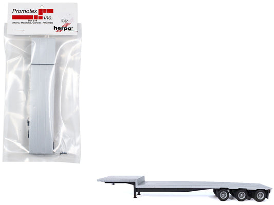 3-Axle Dropdeck Flatbed Trailer Silver Top 1/87 (HO) Plastic Model by Promotex by Promotex