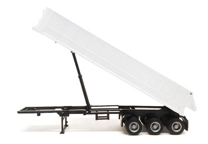3-Axle Dump Trailer White 1/87 (HO) Plastic Model by Promotex by Promotex