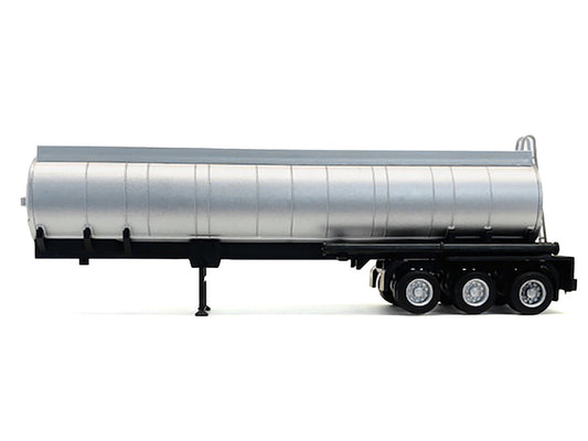 3-Axle Chemical Tanker Trailer Silver 1/87 (HO) Plastic Model by Promotex by Promotex