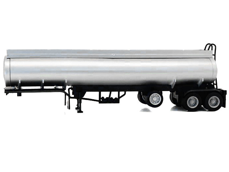 Tag-Axle Elliptical Tanker Trailer Silver 1/87 (HO) Plastic Model by Promotex-0
