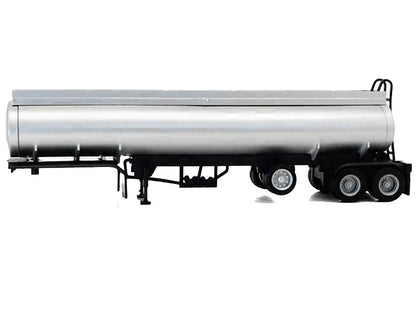 Tag-Axle Elliptical Tanker Trailer Silver 1/87 (HO) Plastic Model by Promotex-0