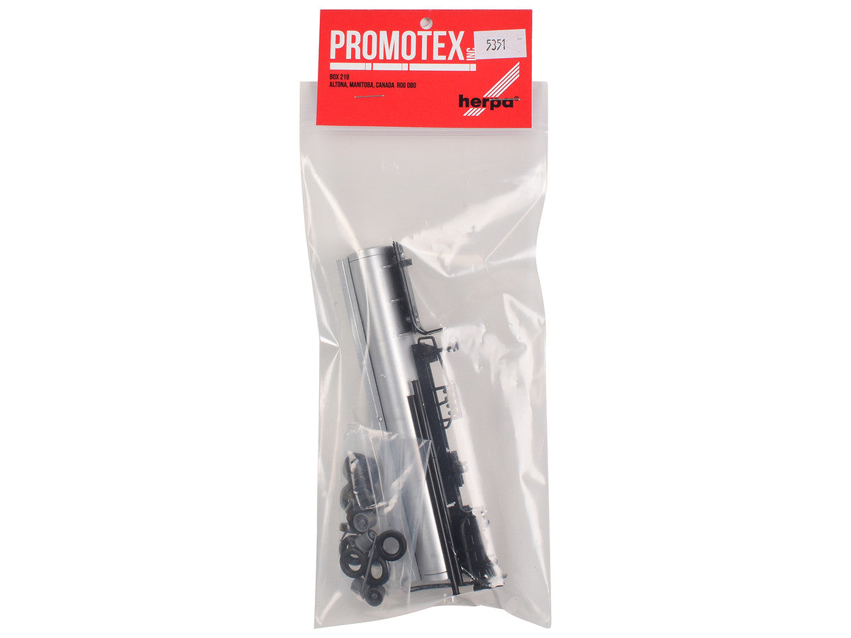 Tag-Axle Elliptical Tanker Trailer Silver 1/87 (HO) Plastic Model by Promotex-1