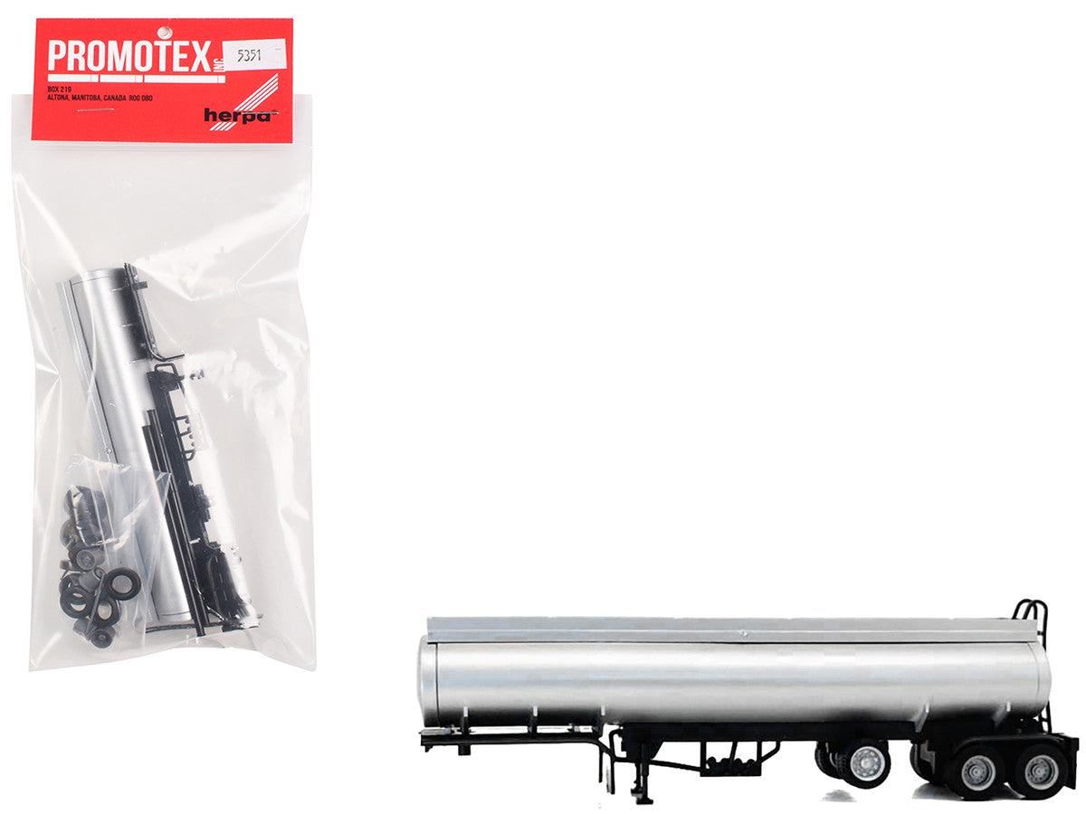 Tag-Axle Elliptical Tanker Trailer Silver 1/87 (HO) Plastic Model by Promotex-2