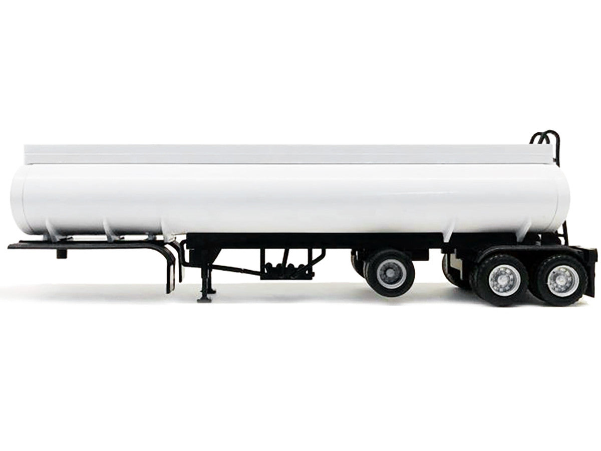 Tag-Axle Elliptical Tanker Trailer White 1/87 (HO) Plastic Model by Promotex by Promotex