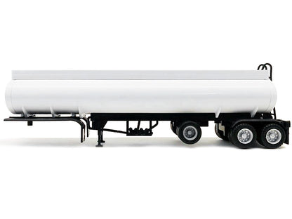 Tag-Axle Elliptical Tanker Trailer White 1/87 (HO) Plastic Model by Promotex by Promotex