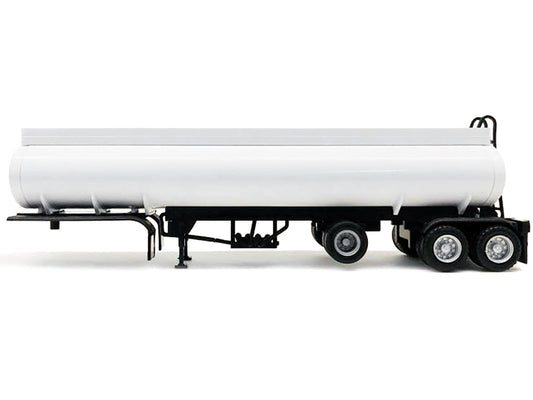 Tag-Axle Elliptical Tanker Trailer White 1/87 (HO) Plastic Model by Promotex by Promotex