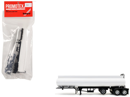 Tag-Axle Elliptical Tanker Trailer White 1/87 (HO) Plastic Model by Promotex by Promotex