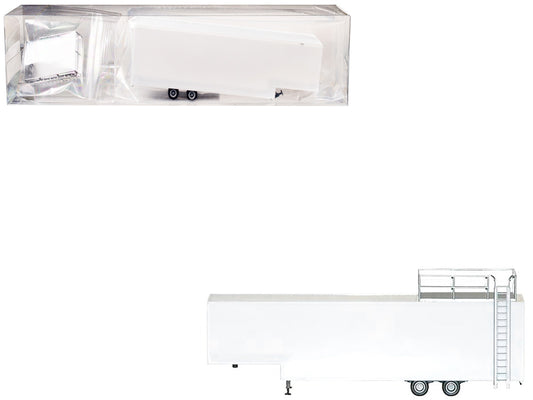 Race Horse Transport Trailer White 1/87 (HO) Plastic Model by Promotex by Promotex