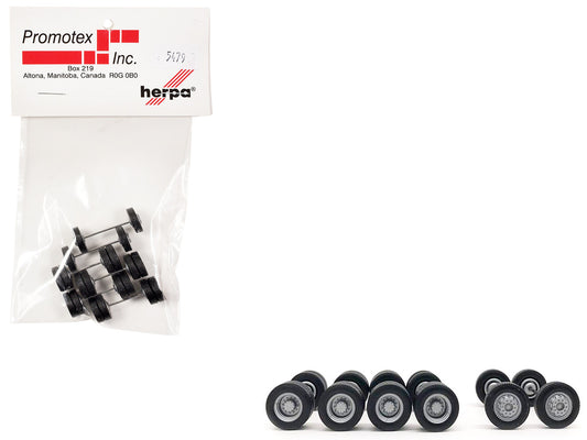 Planetary Hubs Wheel Set (2 Front and 4 Rear) 1/87 (HO) Plastic Model by Promotex by Promotex