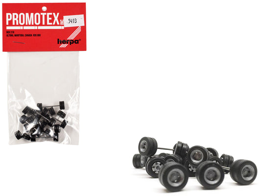 Goldhofer Trailer Wheelsets (12 Sets) 1/87 (HO) Plastic Model by Promotex by Promotex
