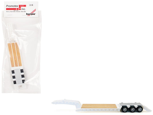 3-Axle Heavy Equipment Lowboy Trailer White 1/87 (HO) Plastic Model by Promotex by Promotex